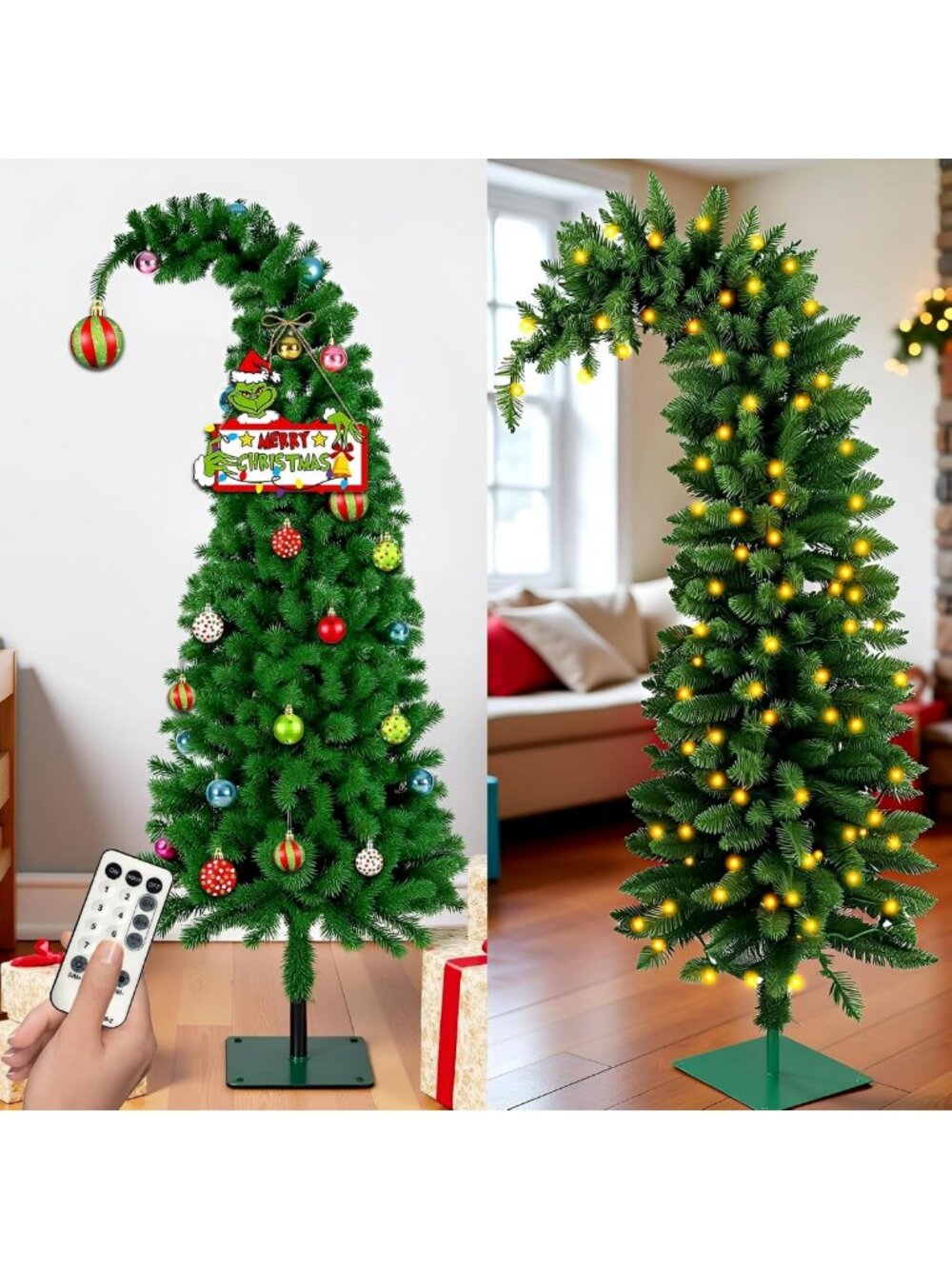 5.8 FT Prelit Artificial Christmas Tree - Holiday Decor, Dark Green Xmas Tree
